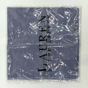 Ralph Lauren Navy Gingham Cotton Pocket Square